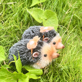 4.3 inch Reborn Baby Dolls,Lifelike Whole Body Silicone Pig Silicone Hedgehog Soft Reborn Animals Doll Mini Pig Toys with Hair Soft Reborn Animals Fake Pets