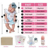 Drink System Doll 20 inch Realistic Newborn Baby Doll Girl Platinum Liquid Full Solid Soft Silicone Reborn Baby Doll 3D Painted Skin Visible Veins Weighted Sleeping Doll Closed Eyes