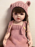 20 inch Girl Full Vinyl Real Toddler Girl Blue Eyes Lifelike Baby Full Body Vinyl Can Wash whole body doll