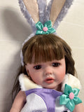 20inch Full vinyl Baby Girl hand painted 3D skin Cute Reborn doll