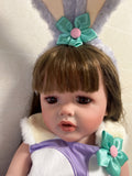 20inch Full vinyl Baby Girl hand painted 3D skin Cute Reborn doll