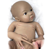 18 Inch Full Solid Bebe Reborn Silicone Painted African Skin Reborn Doll Handmade Bebe Newborn Boneca Reborn silicone Girl