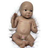 18 Inch Full Solid Bebe Reborn Silicone Painted African Skin Reborn Doll Handmade Bebe Newborn Boneca Reborn silicone Girl
