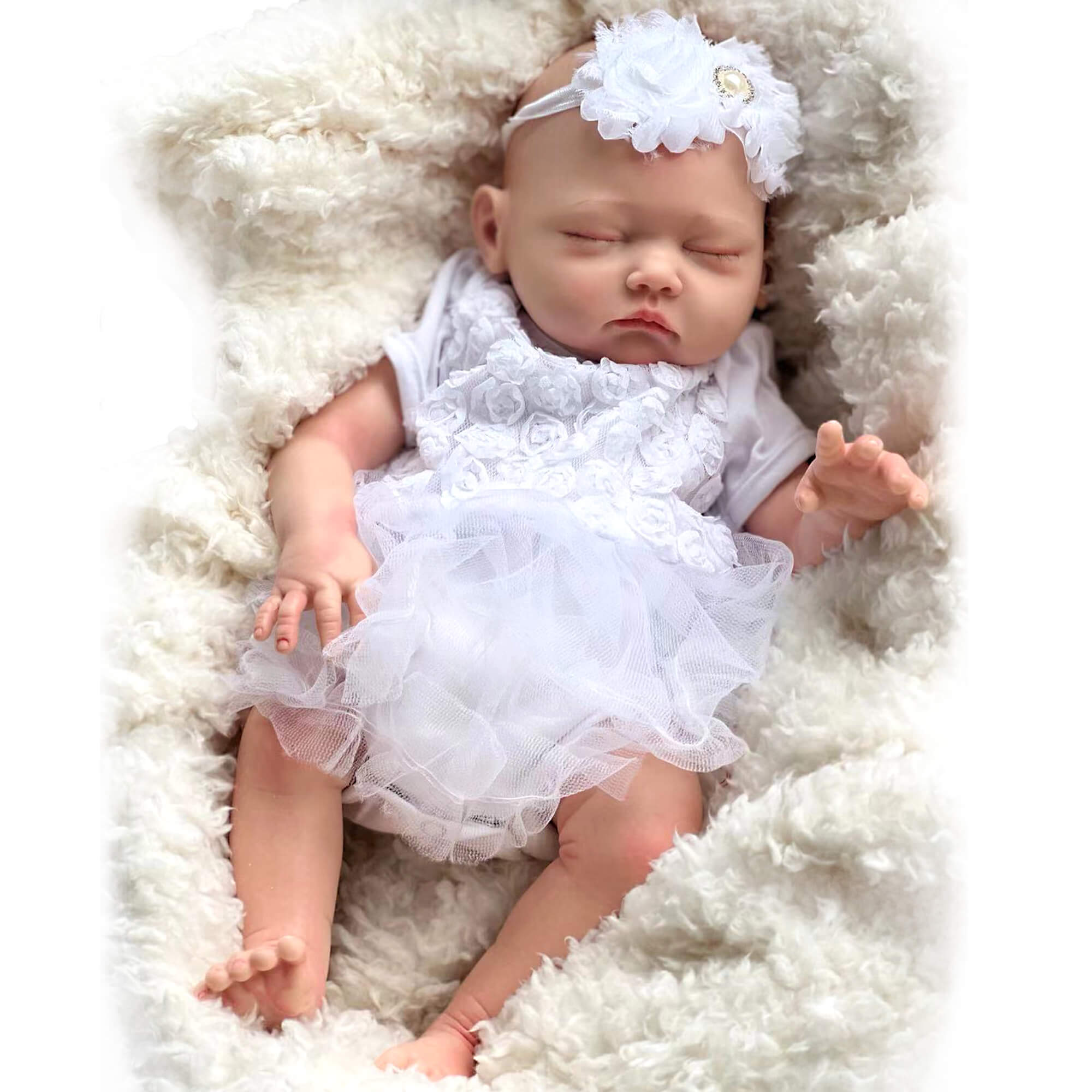 18 inch Realistic Full Silicone Baby Doll,Lifelike Reborn Baby Girl