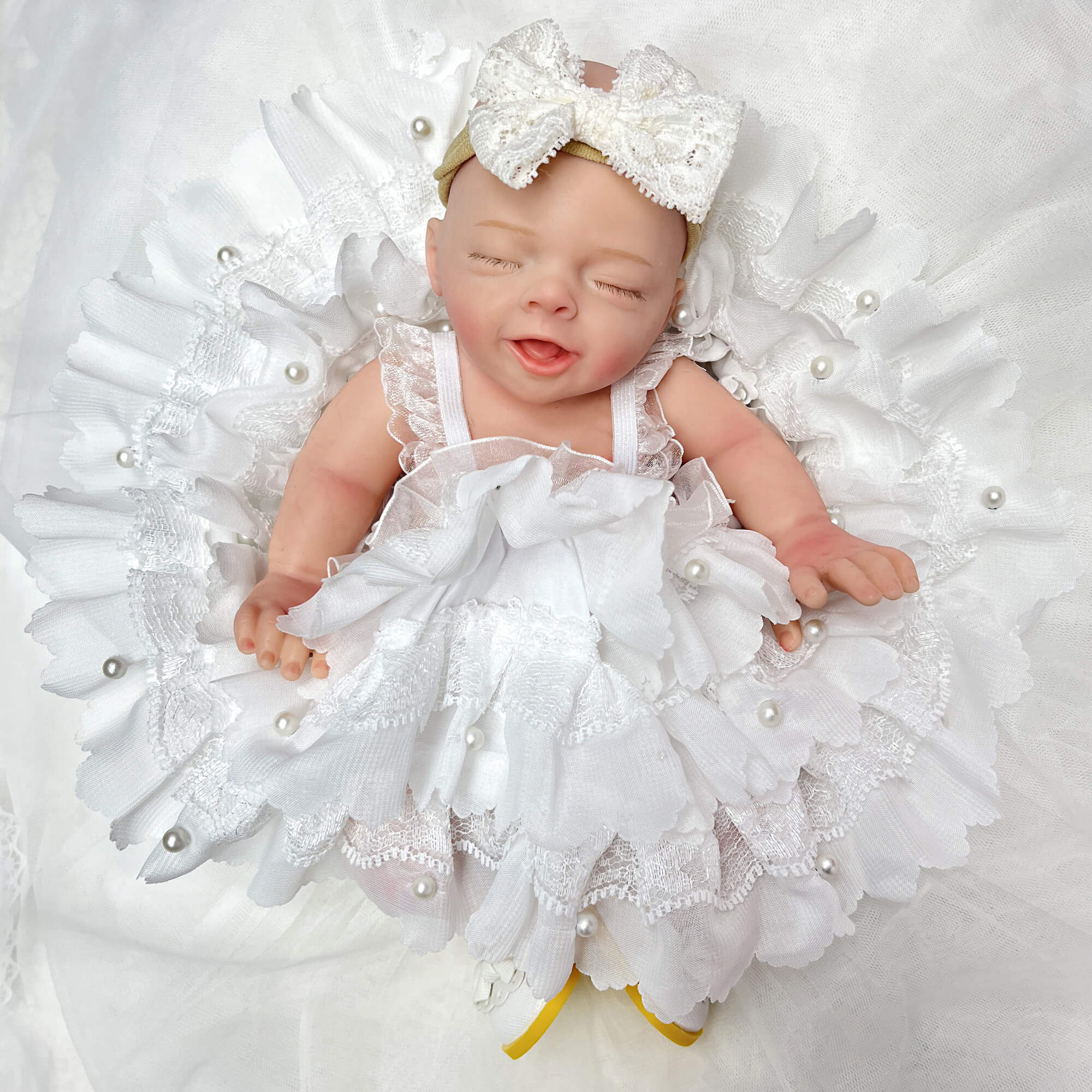 Full Body Silicone Reborn Dolls Eyes Closed Realistic Newborn Baby