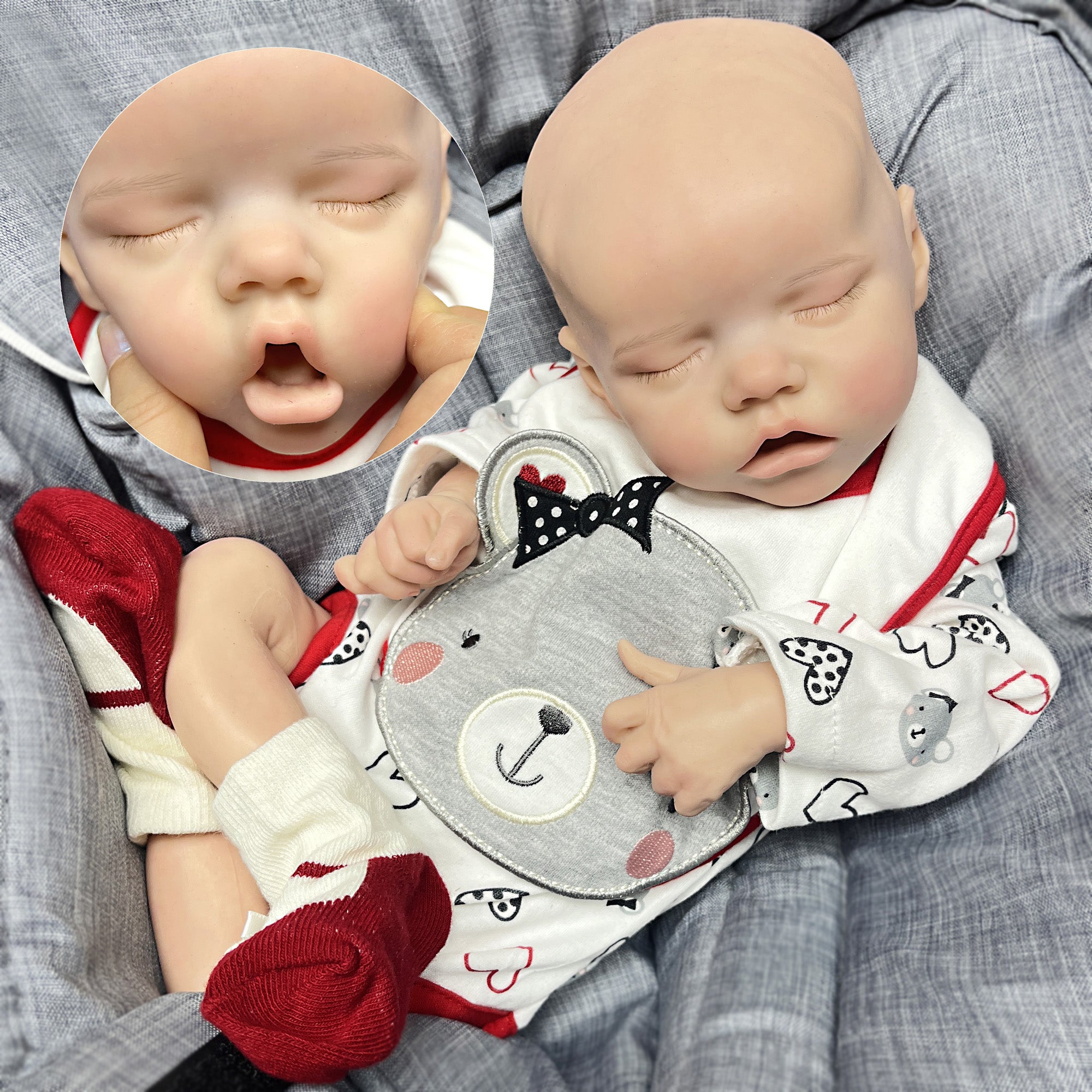 18 inch Lifelike Reborn Baby Dolls Eye Closed Full Silicone Soft Body Realistic Reborn Baby Doll  (Girl)