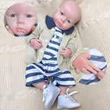 Reborn Dolls Silicone Full Body Soft 45CM Realistic Baby Dolls for Boy Eyes Opening Newborn Baby Boy Lifelike Realistic Fake Doll Toys