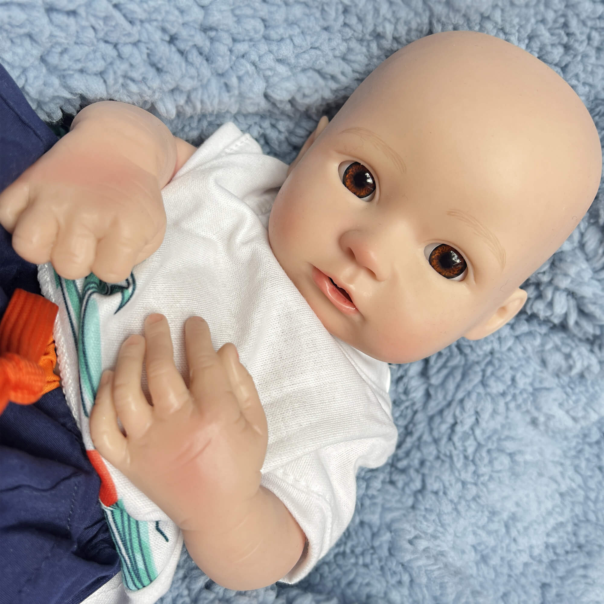 13 Inch Full Body Silicone Baby Dolls That Look Real Not Vinyl Dolls Lifelike Realistic Silicone Baby Dolls for Kids Children Birthday Christmas Toys Present Gifts(Boy)