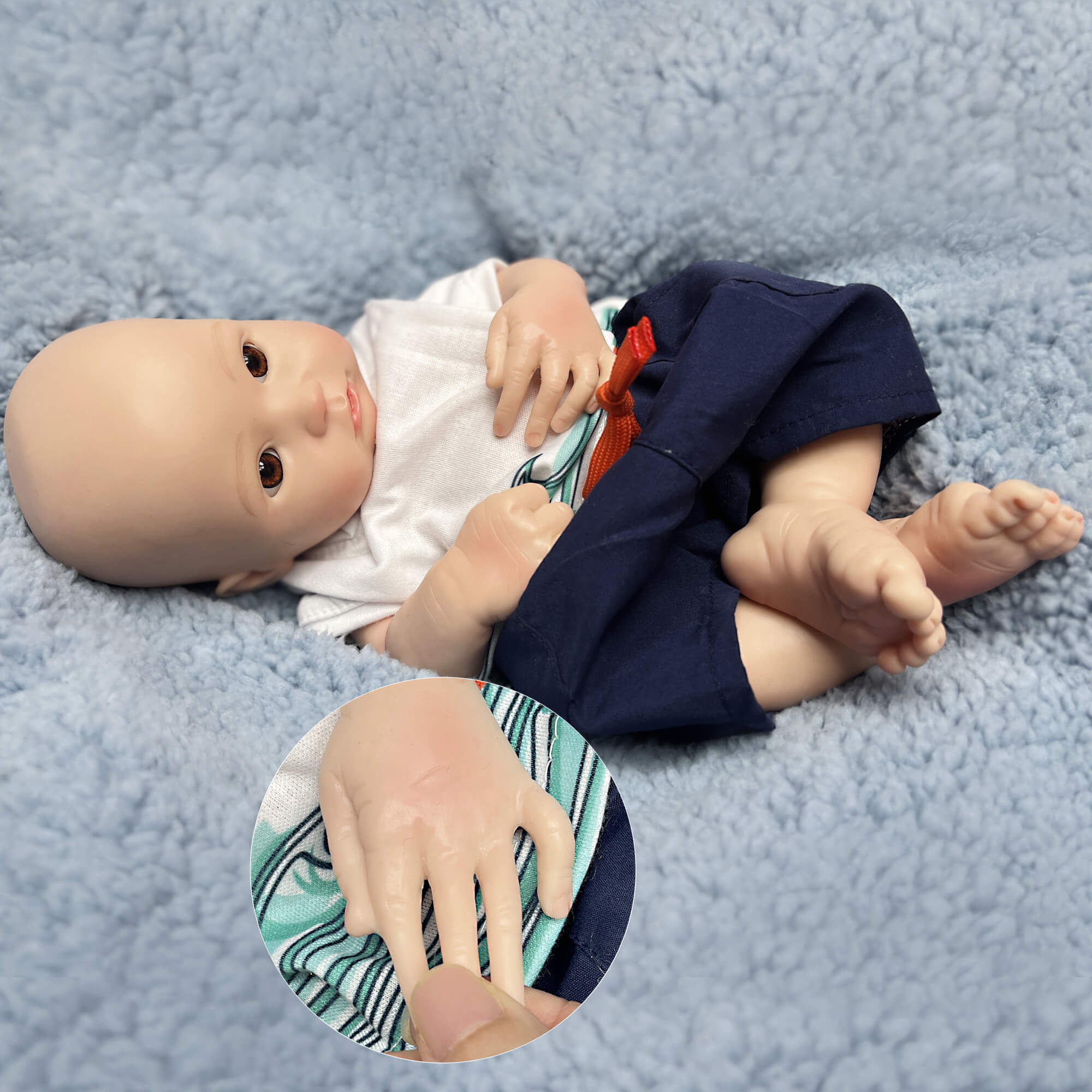 13 Inch Full Body Silicone Baby Dolls That Look Real Not Vinyl Dolls Lifelike Realistic Silicone Baby Dolls for Kids Children Birthday Christmas Toys Present Gifts(Boy)