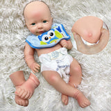 13 Inch Full Silicone Baby Boy Real Full Body Silicone Reborn Baby Dolls can pee and drink - Boy