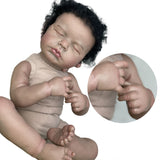 19" Black Skin Handmade Realistic Bebe Reborn Doll Painted Lifelike Reborn Doll