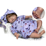 T51 18 Inch Rosalie Reborn Dolls Finished Soft Vinyl Lifelike Sleeping face Reborn baby with Rooted Mohair