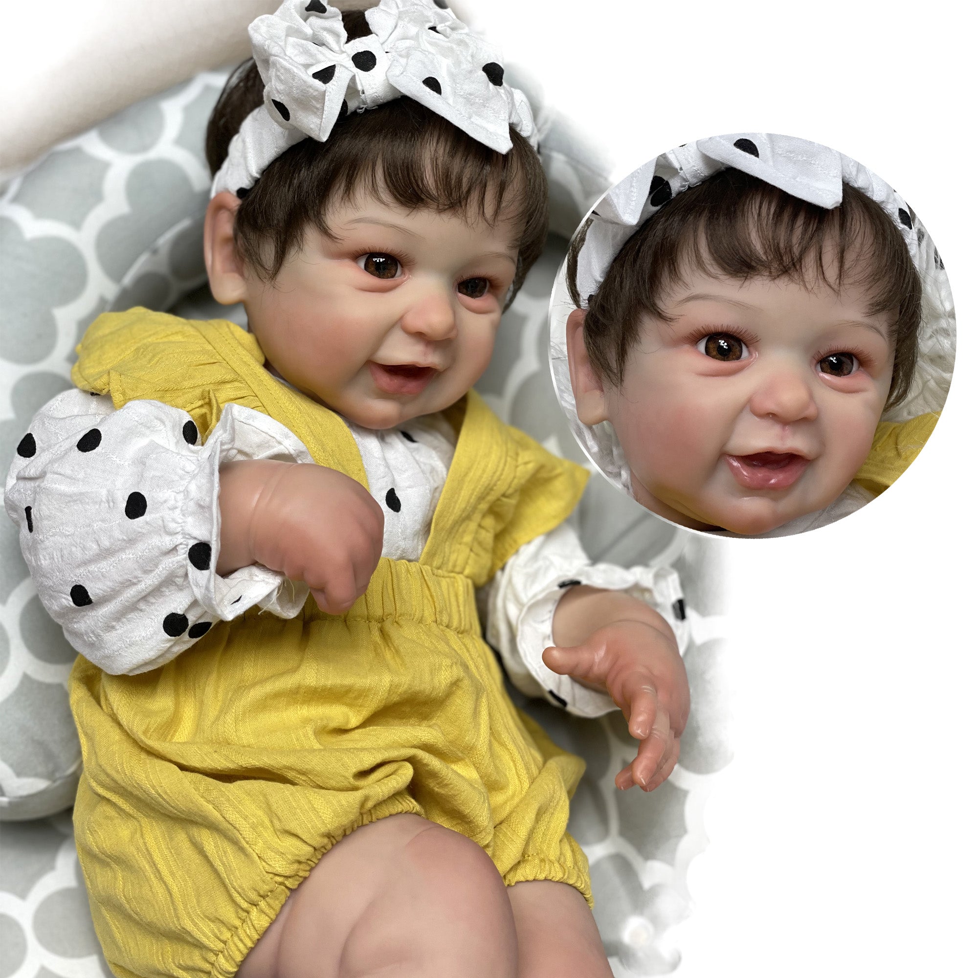 22 Inch Reborn Dolls Girl Baby Soft Vinyl Realistic Newborn Toy For Children Soft Cotton Body With Blood Vessel 3D Skin