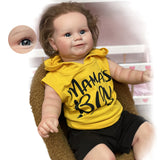 Saskia 24 Inch Lovely Maddie Painted Details Bebe Newborn Doll Handmade Painted Lifelike Newborn Baby Doll