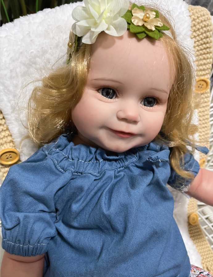 24 inches Vinyl Real Toddler Girl Maddie Lifelike Reborn Doll for Children