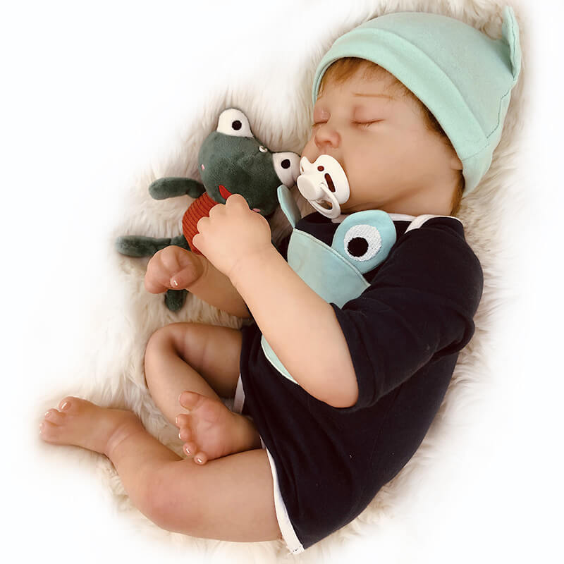 Sleeping Reborn Baby Dolls, 20 Inch Lifelike Newborn Baby Boy Doll, Realistic Weighted Baby Reborn Toddler Doll for Kids
