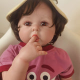 24 Inch Lifelike Reborn Baby Dolls Purple Bear Realistic Girl Doll