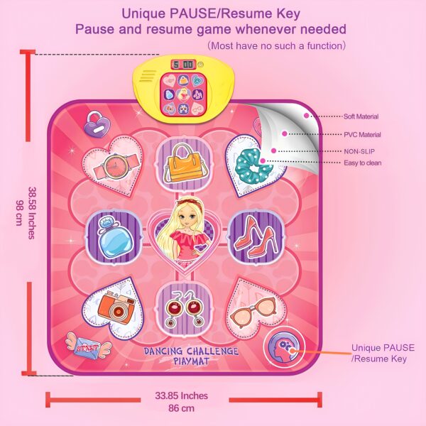 Electronic Dance Mats for Kids - Interactive Light Up Game Mat with 5 Challenge Levels